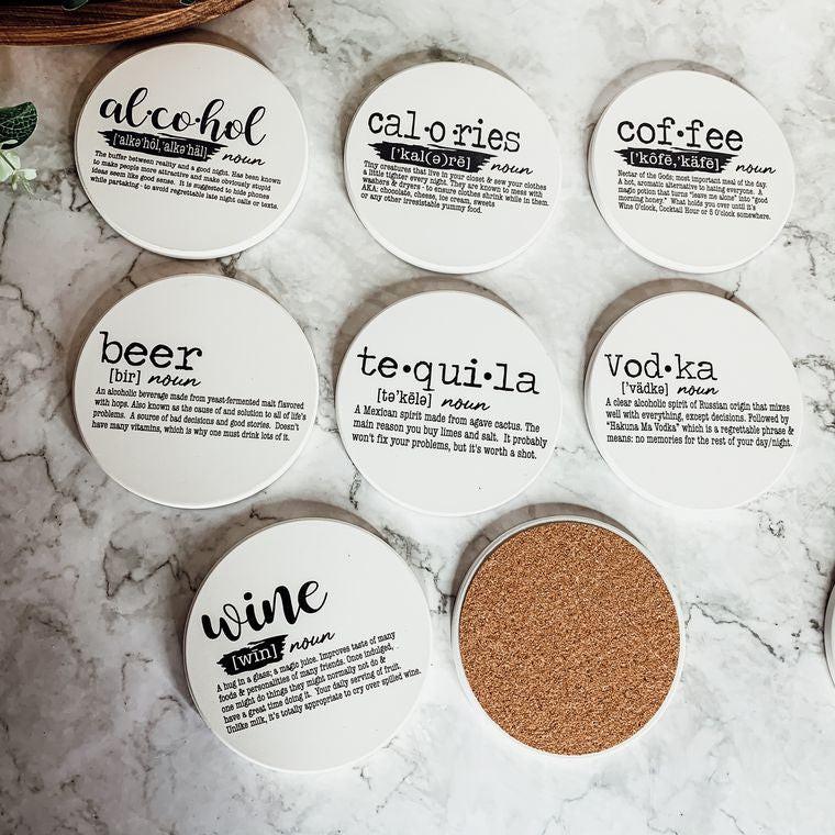 FUNNY DICTIONARY QUOTES COASTER SET (Set of 4)