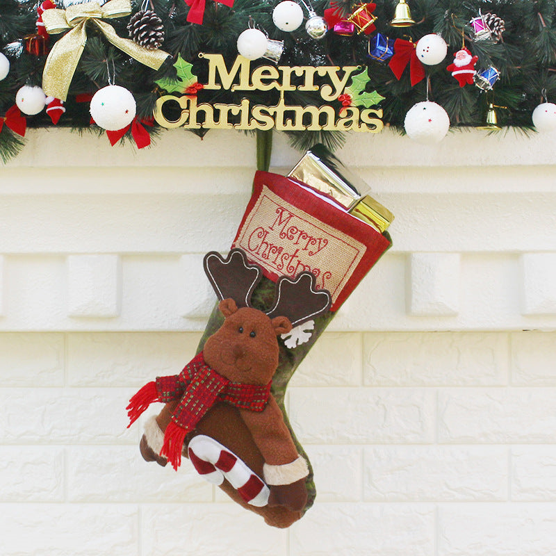 CHARACTER CHRISTMAS STOCKING (CHOICE OF SNOWMAN, ELK, OR SANTA CLAUS)