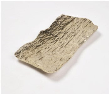 LACQUERED ALUMINUM BARK-SHAPED DÉCOR PLATES – SET OF 2