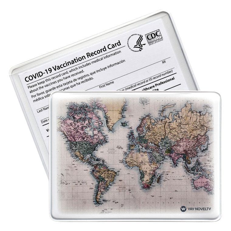 VACCINATION CARD PROTECTOR – WORLD MAP