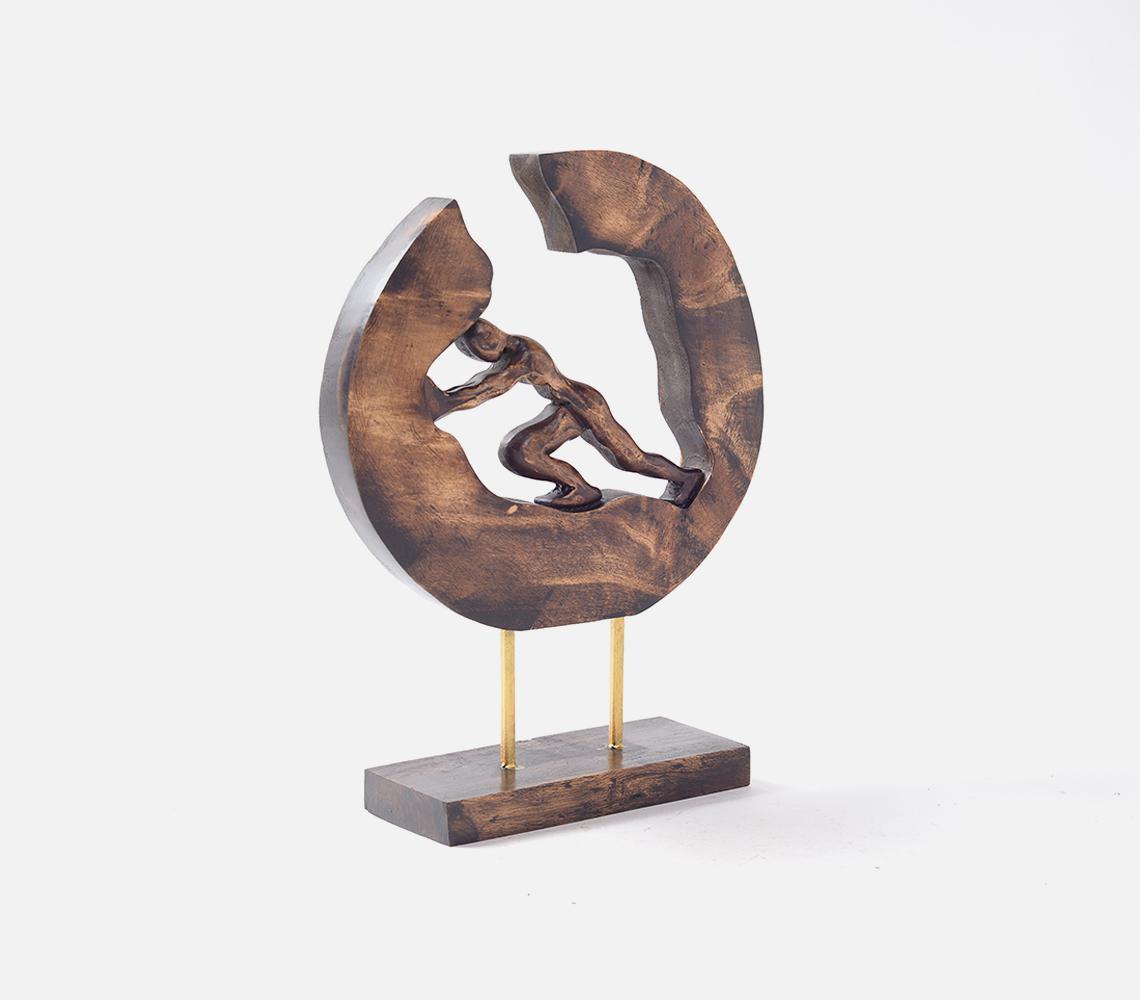 HAND CARVED WOODEN TABLETOP DÉCOR - BOULDER