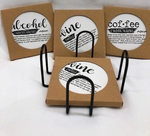 FUNNY DICTIONARY QUOTES COASTER SET (Set of 4)