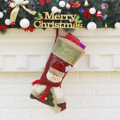 CHARACTER CHRISTMAS STOCKING (CHOICE OF SNOWMAN, ELK, OR SANTA CLAUS)