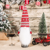 CHRISTMAS GNOME WINE BOTTLE COVERS (SET OF 4)