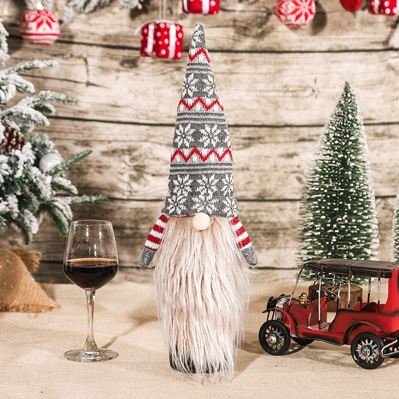 CHRISTMAS GNOME WINE BOTTLE COVERS (SET OF 4)