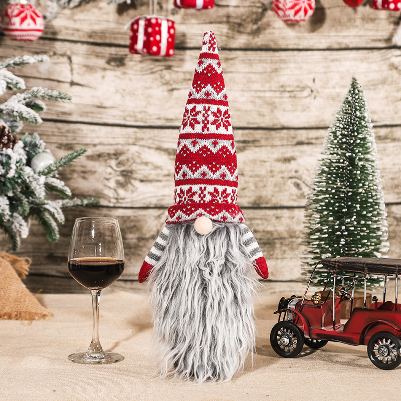 CHRISTMAS GNOME WINE BOTTLE COVERS (SET OF 4)
