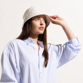 LEBIAR FRANCA NETTLE WHITE BUCKET HAT