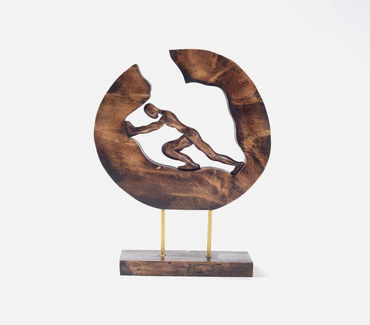 HAND CARVED WOODEN TABLETOP DÉCOR - BOULDER